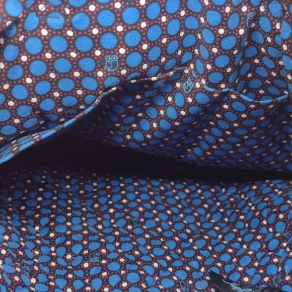 Vera Bradley Large Night Owl Blue Black Shoulder Bag laptop - Picture 7 of 9